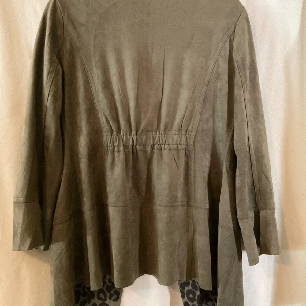 Elysee 26 suede like olive green jacket - Picture 2 of 4